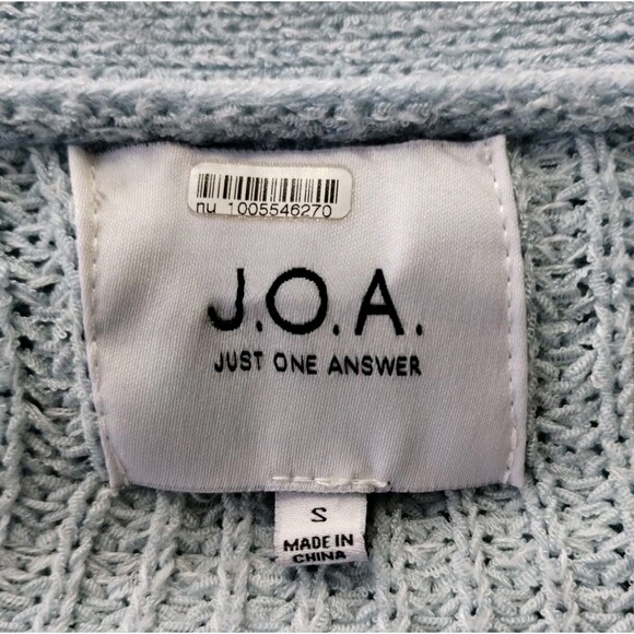 J.O.A. Sweater Size S Short Balloon Sleeve Button Up Crop Sea Green Twee Cottage - Picture 5 of 7